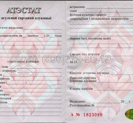 Аттестат о Полном Среднем Образовании Беларуси 2019г в Южно-Сахалинске